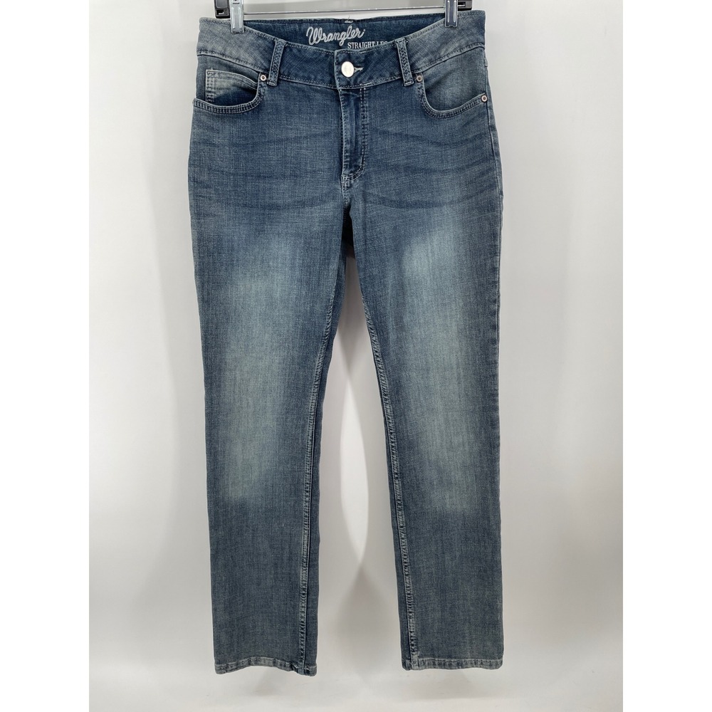 Wrangler Jeans Womens 14 (32x31) Blue Straight Leg Medium Wash Mid Rise Denim